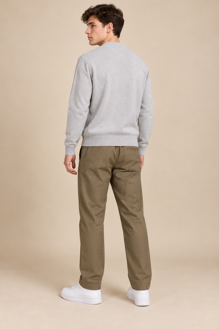 Men’s Poplin Lycra Lower in Duck Colour – Regular Fit Woven Casual Pants