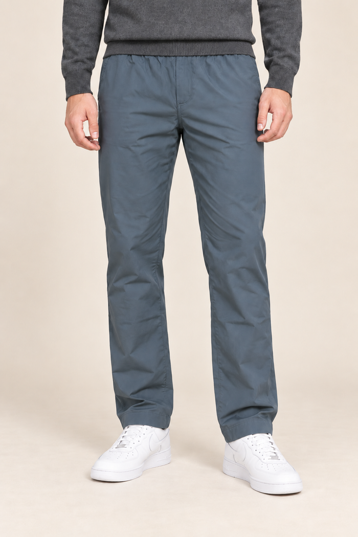 Men’s Poplin Lycra Lower in Gun Metal Colour – Regular Fit Woven Casual Pants