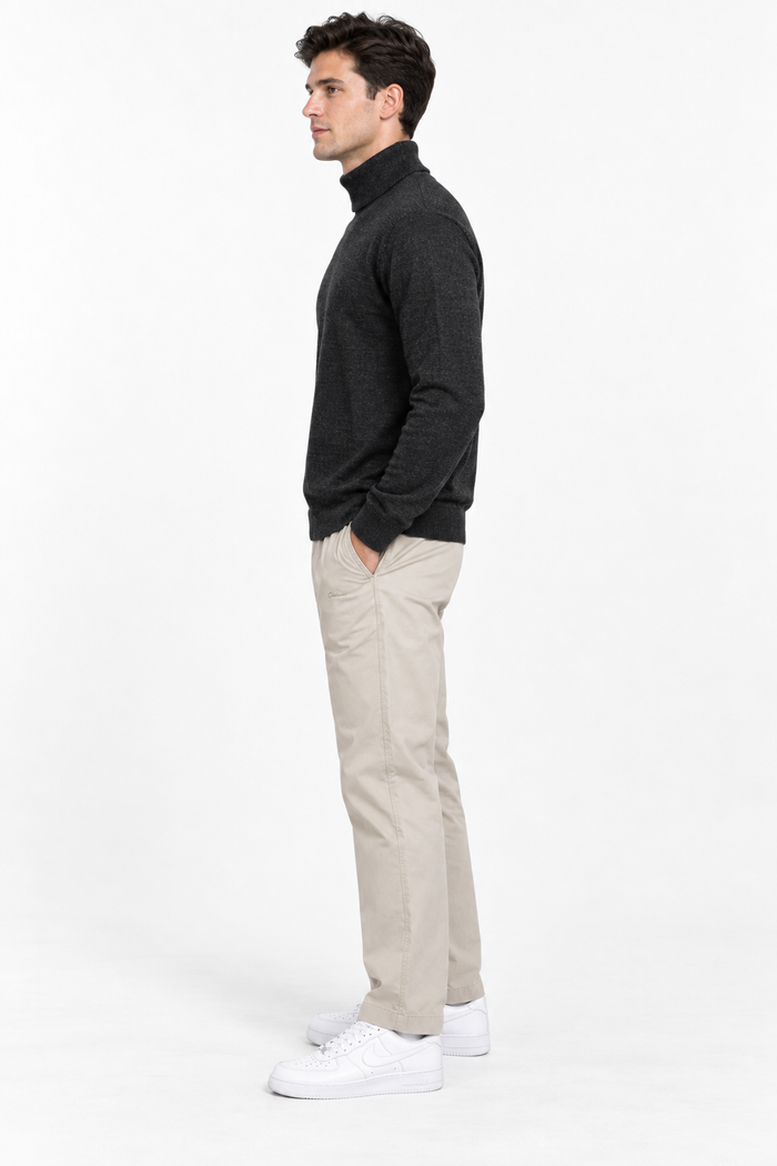 Men’s Poplin Sand Lower in  – Regular Fit Woven Casual Pants