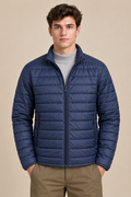 Men’s Reversible Puffer Jacket – Navy & Merlot Grey Regular Fit Full-Zip Winter Jacket
