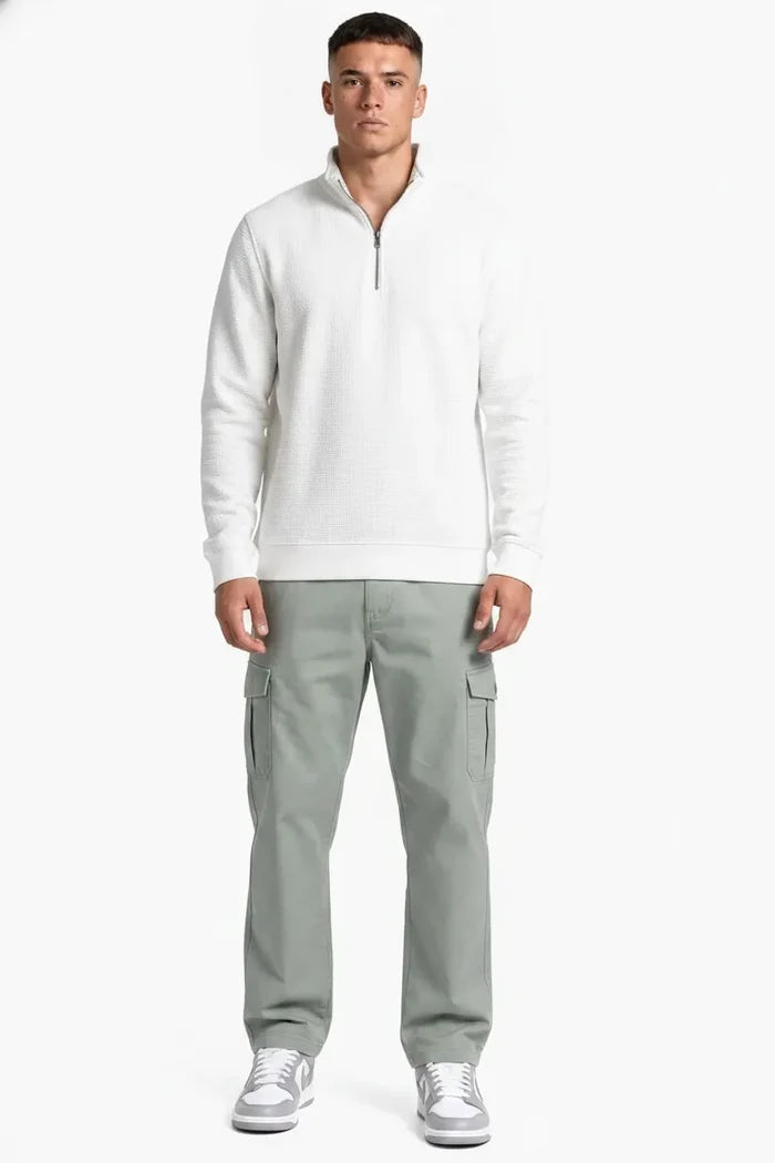 Men’s Sage Green Cotton Poplin Cargo Lower with Drawstring Waist