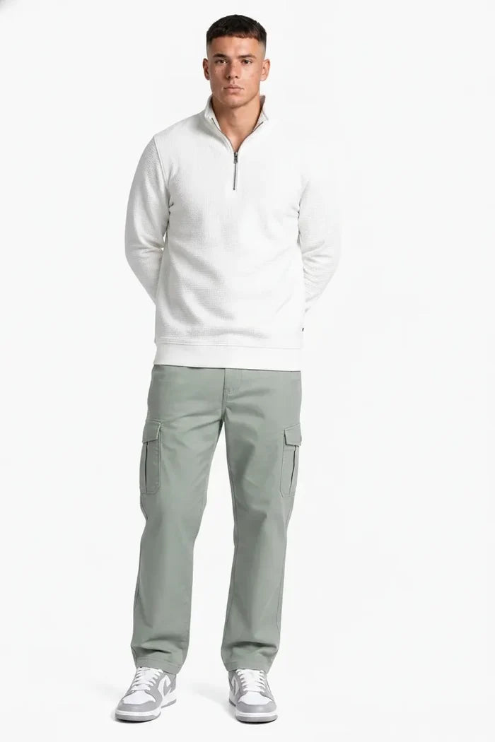 Men’s Sage Green Cotton Poplin Cargo Lower with Drawstring Waist
