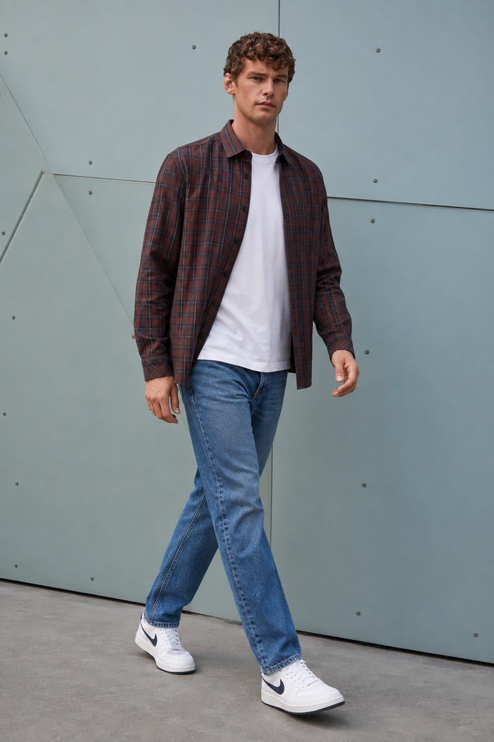 Men’s Sky Straight Fit Denim Jeans | Mid-Rise Stretchable Five-Pocket Casual Jeans