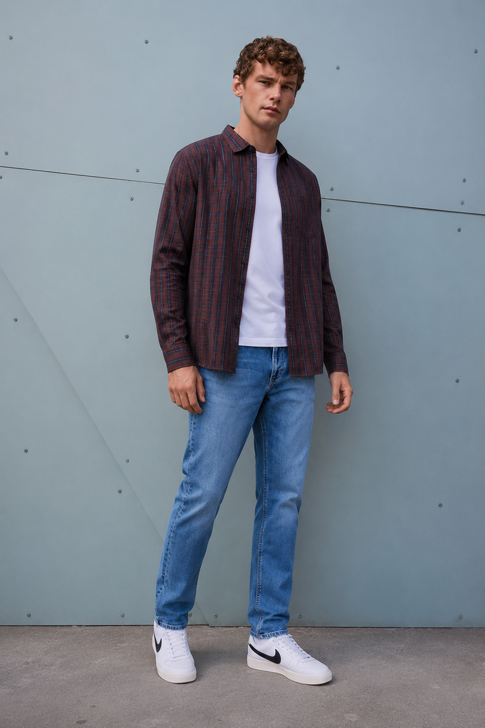 Men’s Sky Straight Fit Denim Jeans | Mid-Rise Stretchable Five-Pocket Casual Jeans