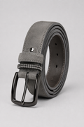 Men's Stone Suede Leather Belt with Gunmetal Buckle | Premium Casual & Smart Casual Belt for Men