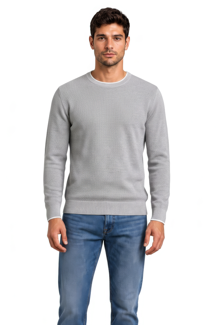 Men’s Structured Cotton Round-Neck Full-Sleeve Winter Top