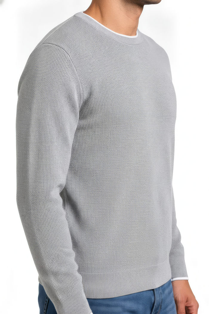 Men’s Structured Cotton Round-Neck Full-Sleeve Winter Top
