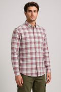 Men’s Suede Pink Check Oxford Cotton Shirt Full Sleeves