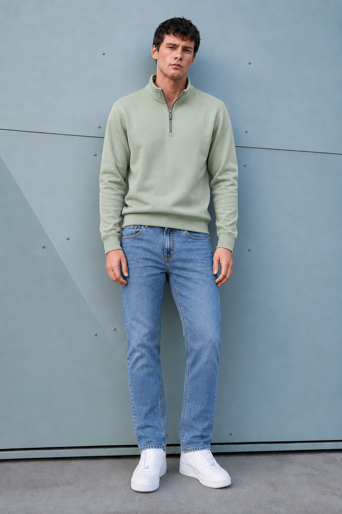 Men’s Urban Blue Denim Jeans – Regular Fit Washed Casual Jeans