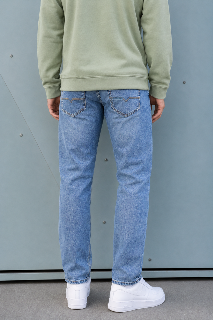 Men’s Urban Blue Denim Jeans – Regular Fit Washed Casual Jeans