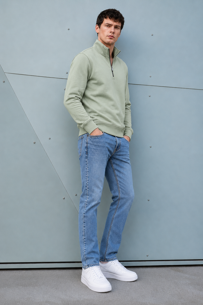 Men’s Urban Blue Denim Jeans – Regular Fit Washed Casual Jeans