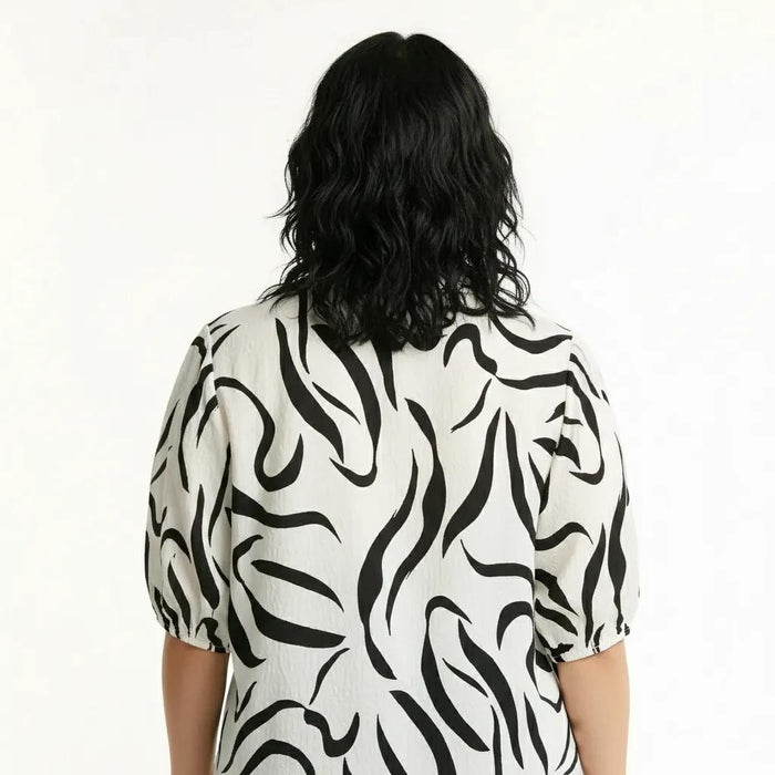 METTLE Black Print Cotton Top