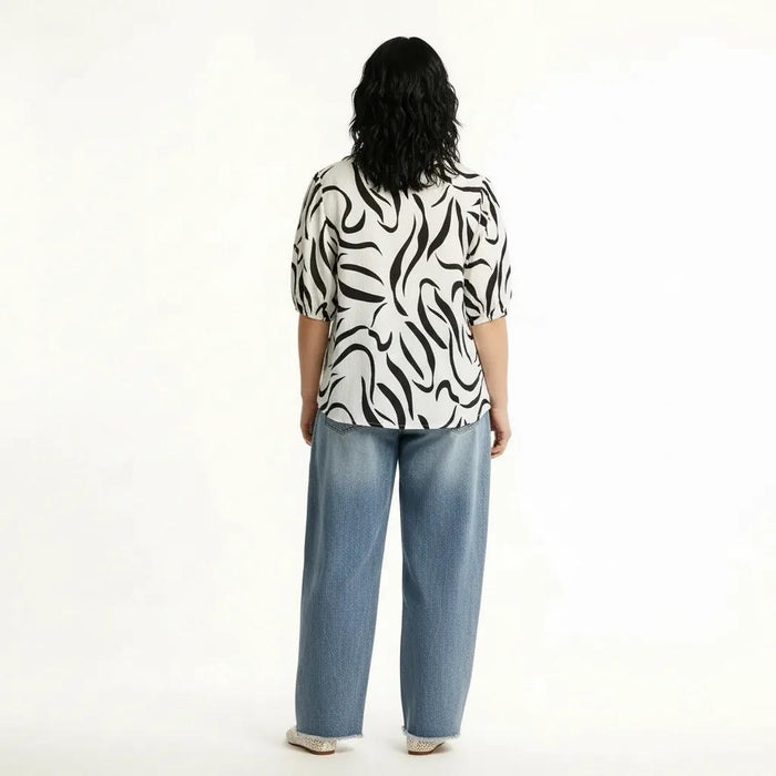 METTLE Black Print Cotton Top