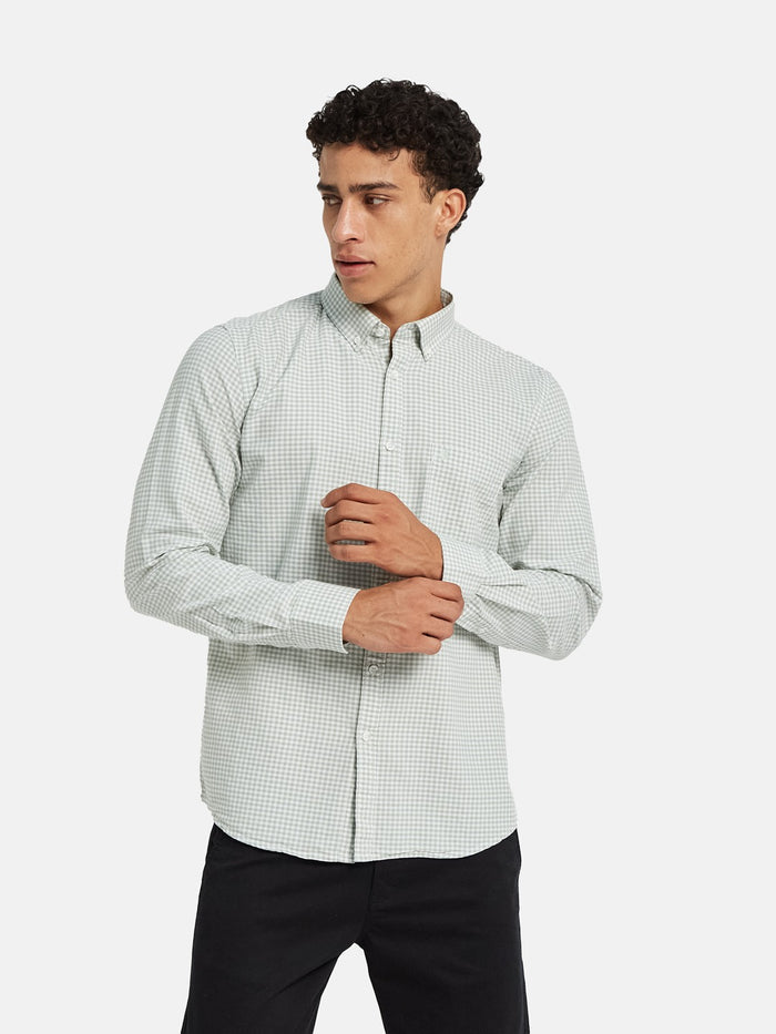 METTLE Checked Long Sleeves Spread Collar Cotton Opaque Regular Fit Casual Shirt