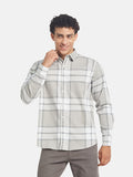METTLE Checked Long Sleeves Spread Collar Cotton Opaque Regular Fit Casual Shirt