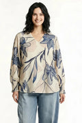 METTLE Denim Floral Print Cotton Top
