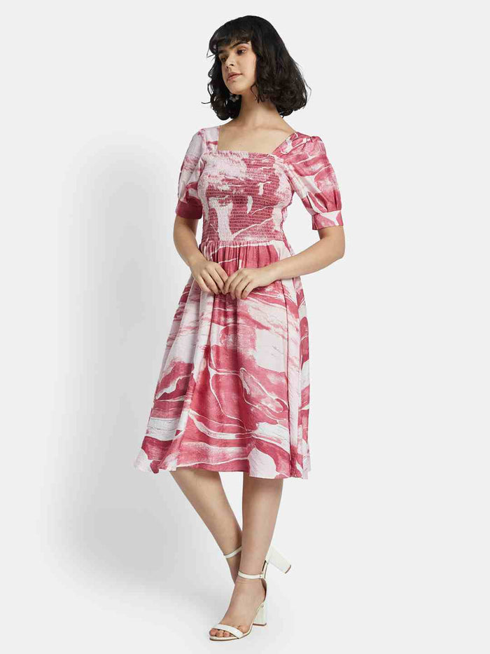 METTLE Floral Print A-Line Dress