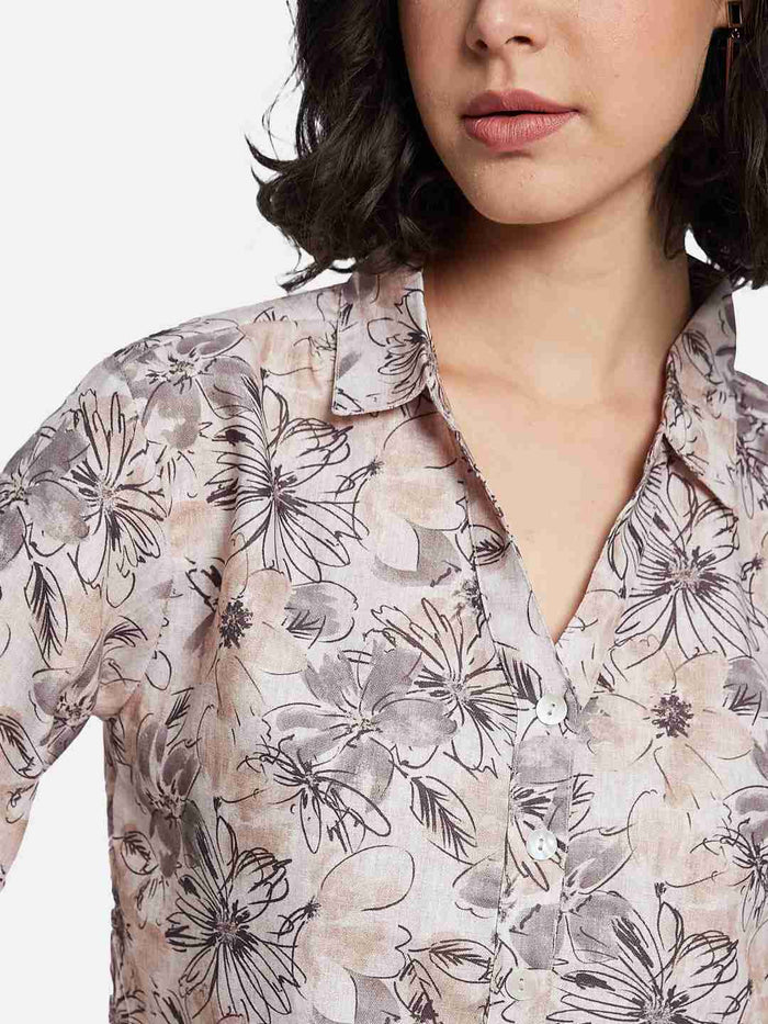 METTLE Floral Print Cotton Top