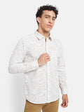 METTLE Men Abstract Printed Spread Collar Cotton Casual Shirt
