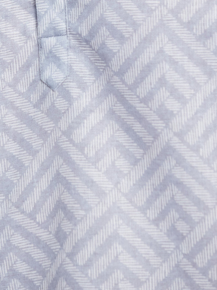 METTLE Men Band Collar Geometric Printed Cotton Casual Shirt