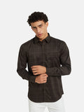 METTLE Men Checked Spread Collar Cotton Casual Shirt