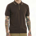 METTLE Men Coffee Polo Collar T-shirt
