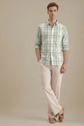 METTLE Men Fern Checked Casual Shirt