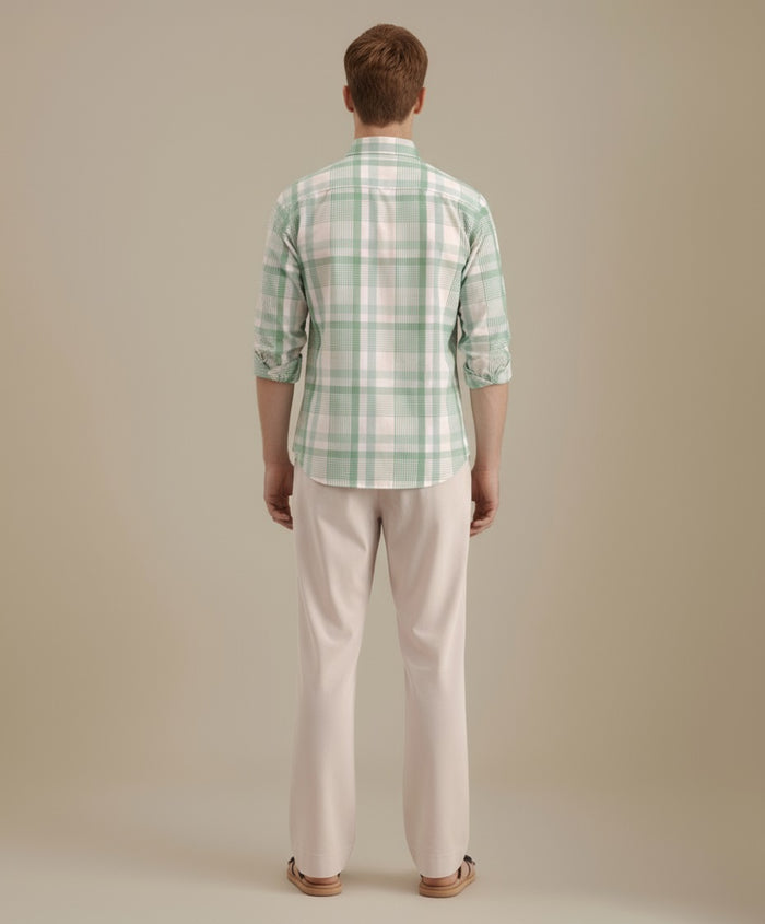 METTLE Men Fern Checked Casual Shirt