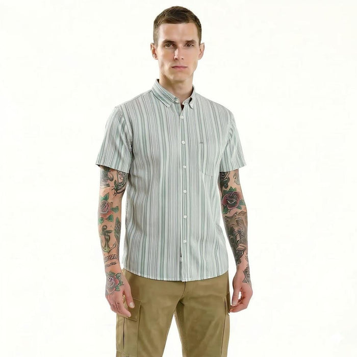 METTLE Men Fern Multi Stripes Striped Casual Shirt