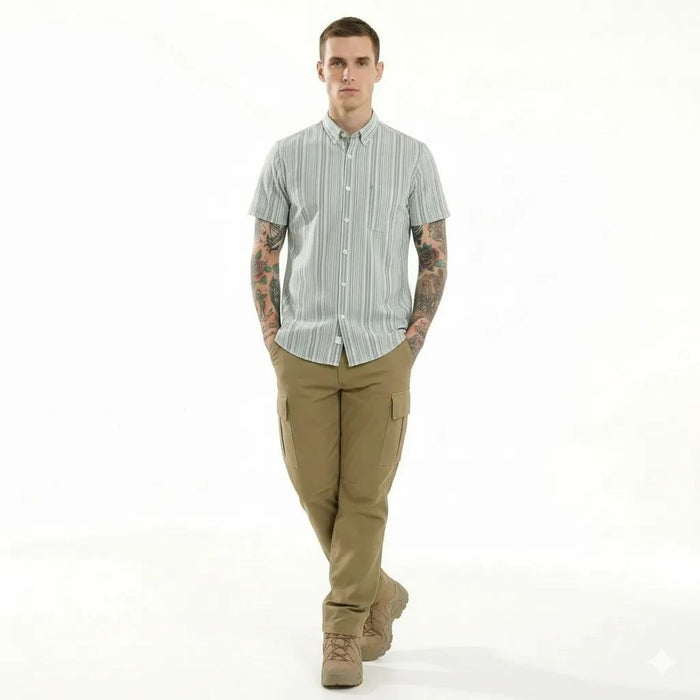 METTLE Men Fern Multi Stripes Striped Casual Shirt