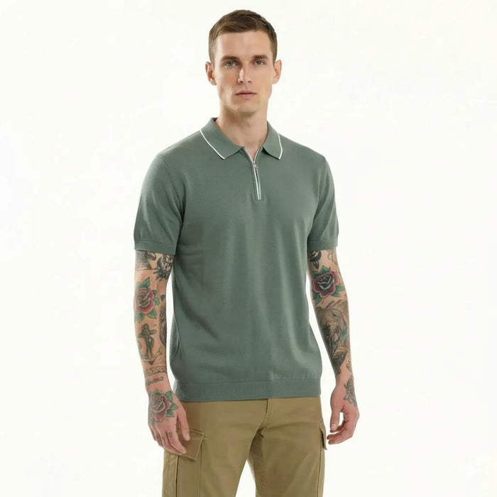 METTLE Men Fern Polo Collar T-shirt