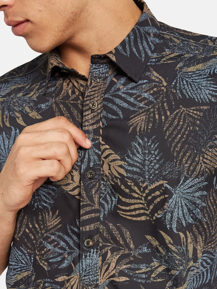 METTLE Men Floral Printed Spread Collar Cotton Casual Shirt