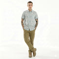 METTLE Men Light Teal Colourblocked Casual Shirt