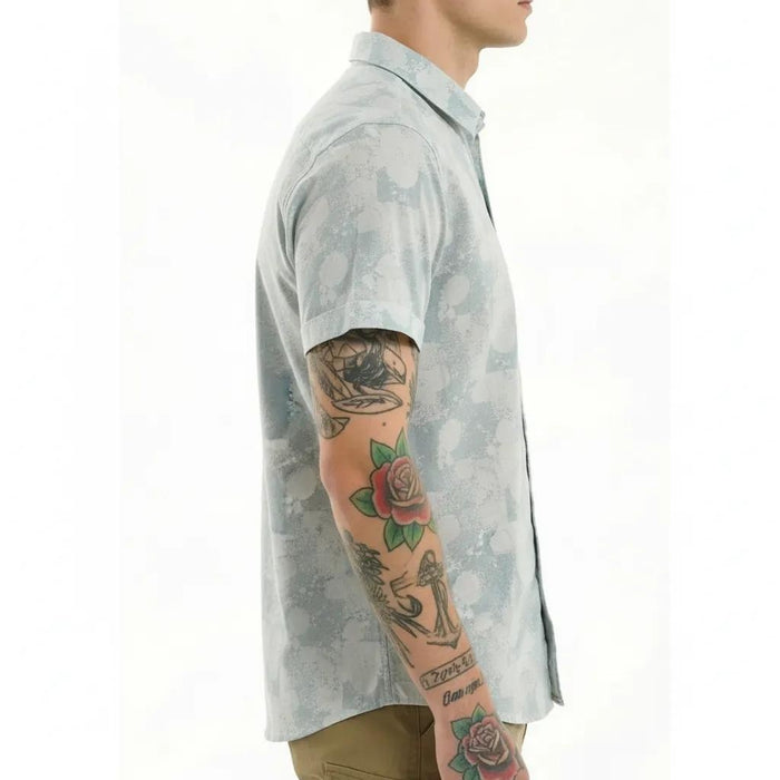 METTLE Men Light Teal Colourblocked Casual Shirt