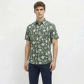 METTLE Men Mountain Green Floral Printed Casual Shirt