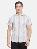 METTLE Men Multi Stripes Opaque Striped Casual Shirt
