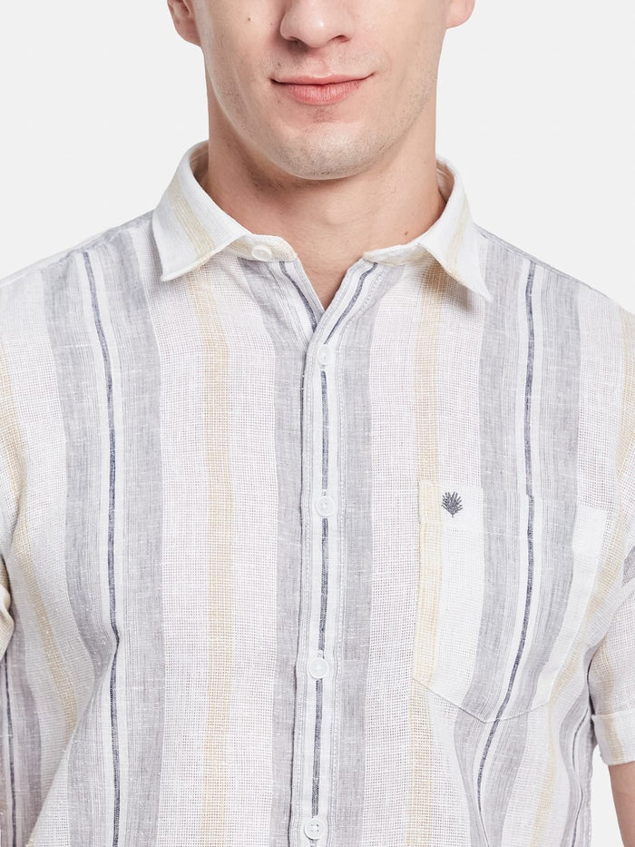 METTLE Men Multi Stripes Opaque Striped Casual Shirt