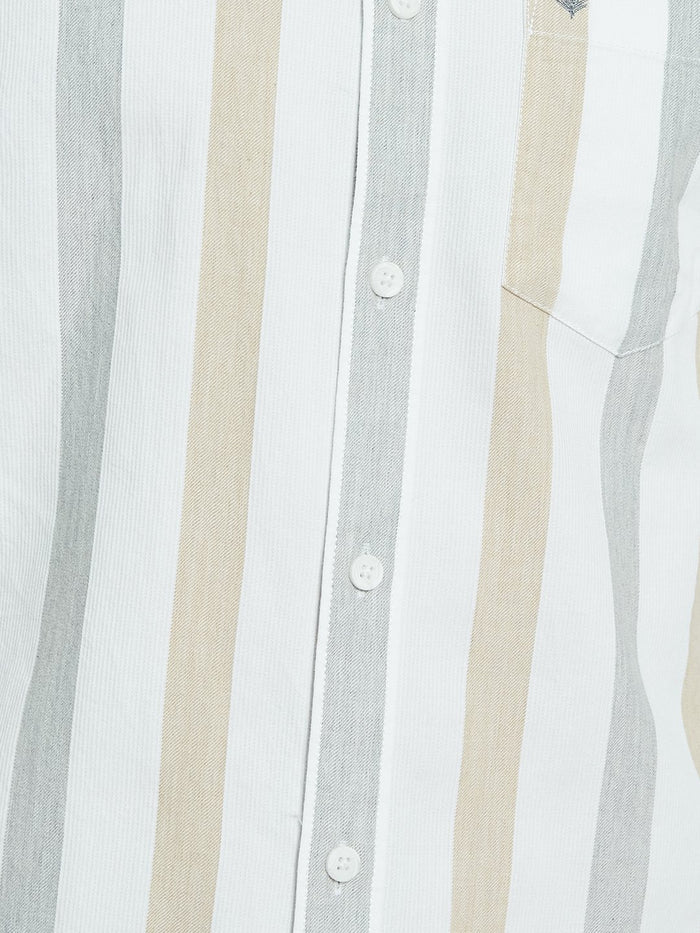METTLE Men Multi Stripes Opaque Striped Casual Shirt
