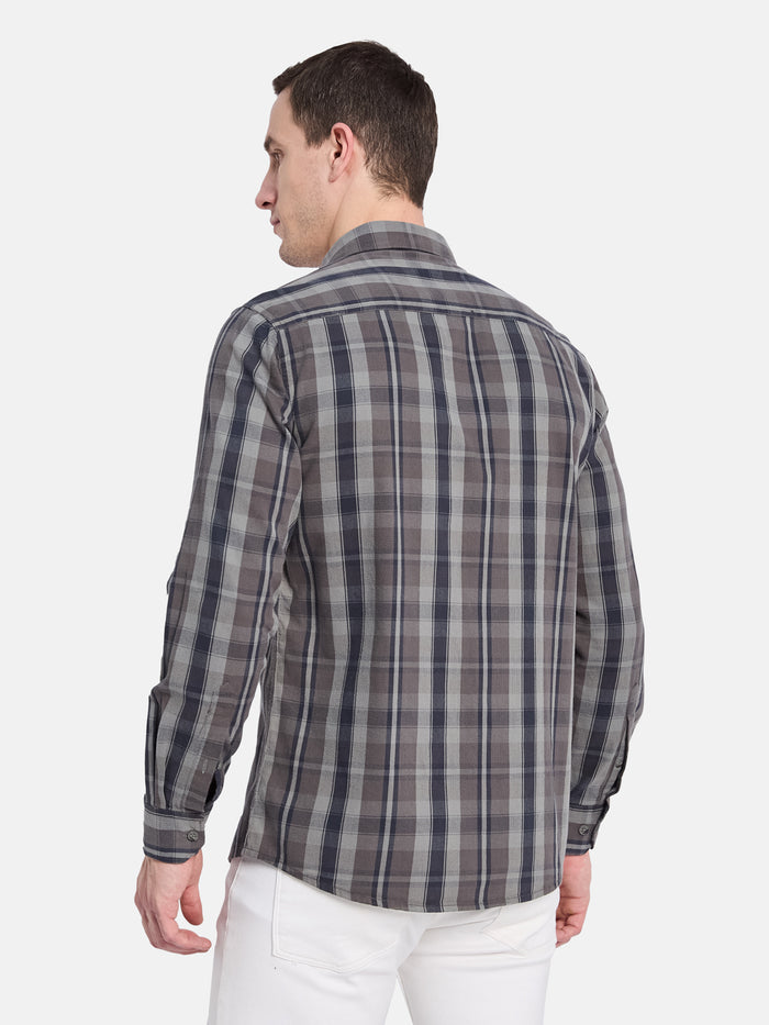 METTLE Men Multi Stripes Opaque Striped Casual Shirt