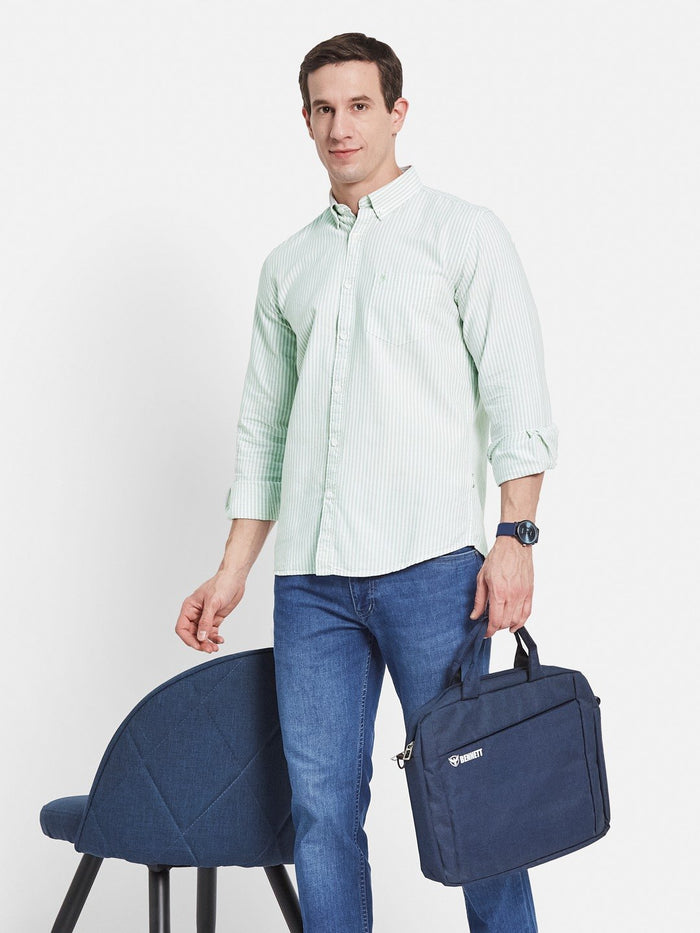 METTLE Men Multi Stripes Opaque Striped Casual Shirt