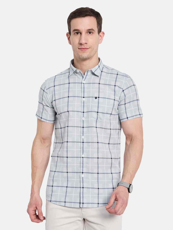 METTLE Men Opaque Checked Casual Shirt