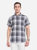 METTLE Men Opaque Checked Casual Shirt