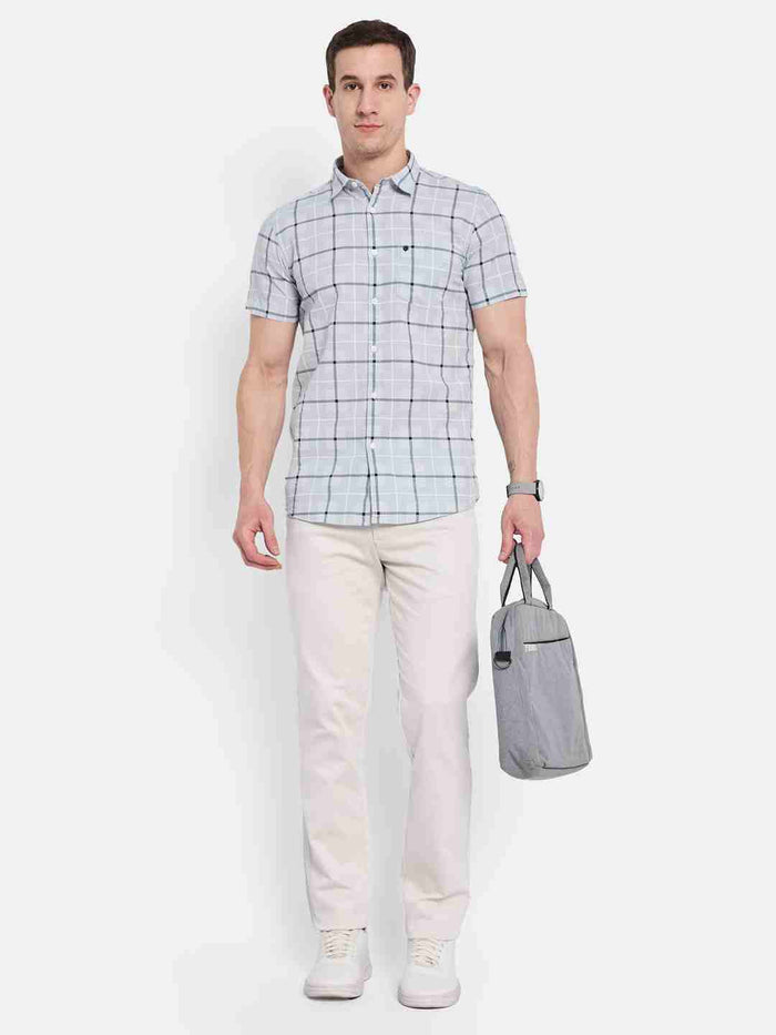 METTLE Men Opaque Checked Casual Shirt