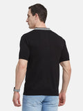 METTLE Men Solid Polo Collar Cotton T-shirt