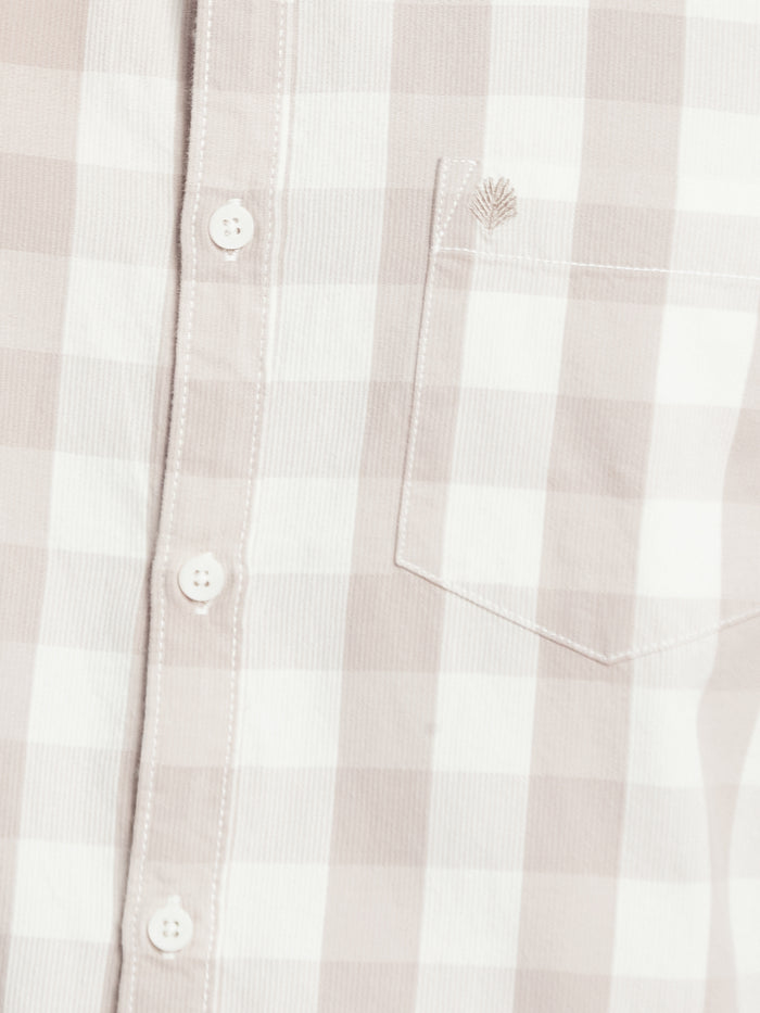 METTLE SS25 Checked Spread Collar Cotton Casual Shirt