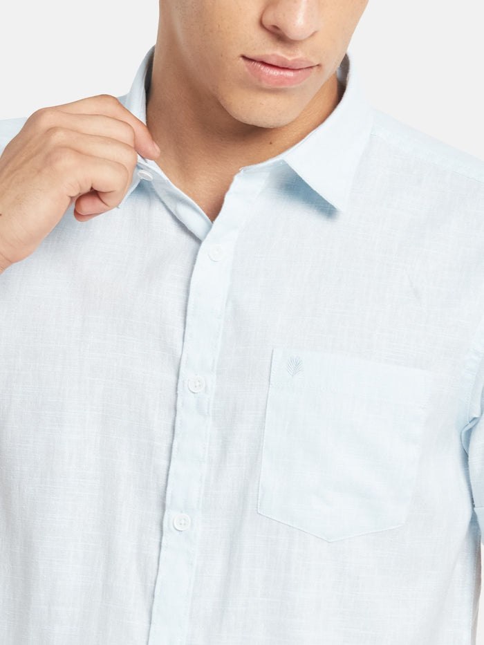 METTLE SS25 Spread Collar Cotton Casual Shirt