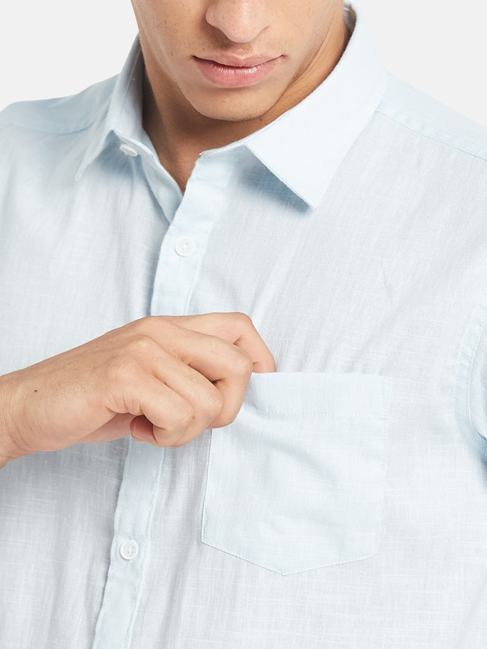 METTLE SS25 Spread Collar Cotton Casual Shirt