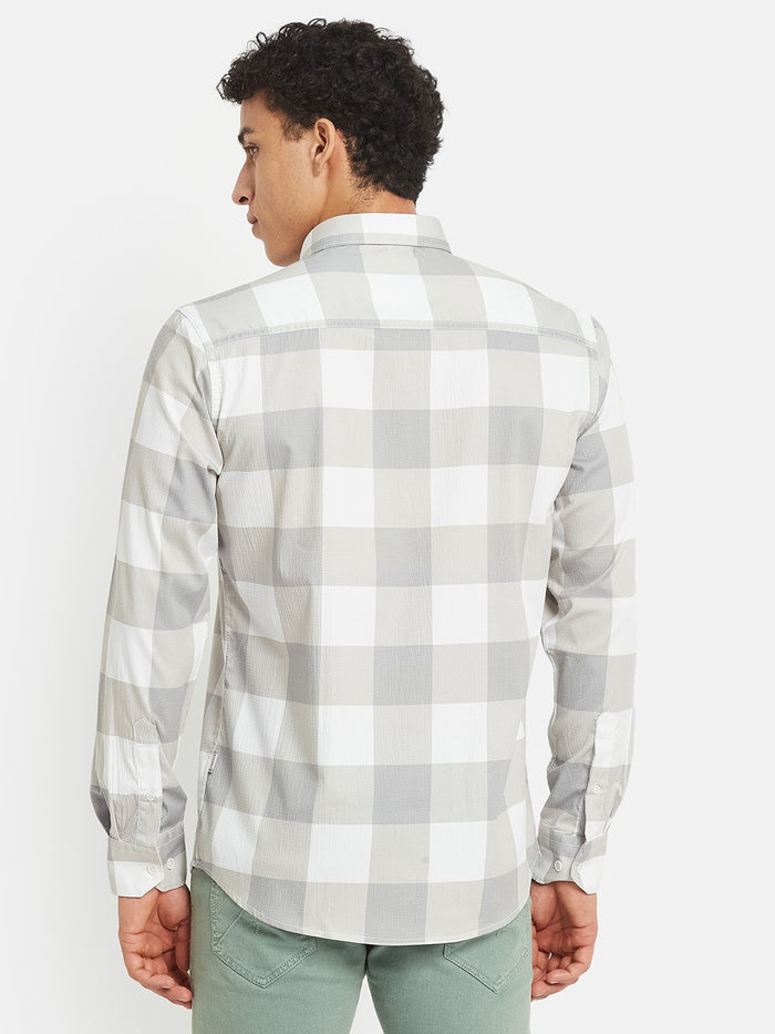 METTLE SS25 Striped Cotton Spread Collar Casual Shirt