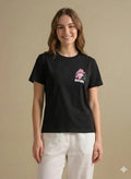 METTLE Women Black Printed T-shirt