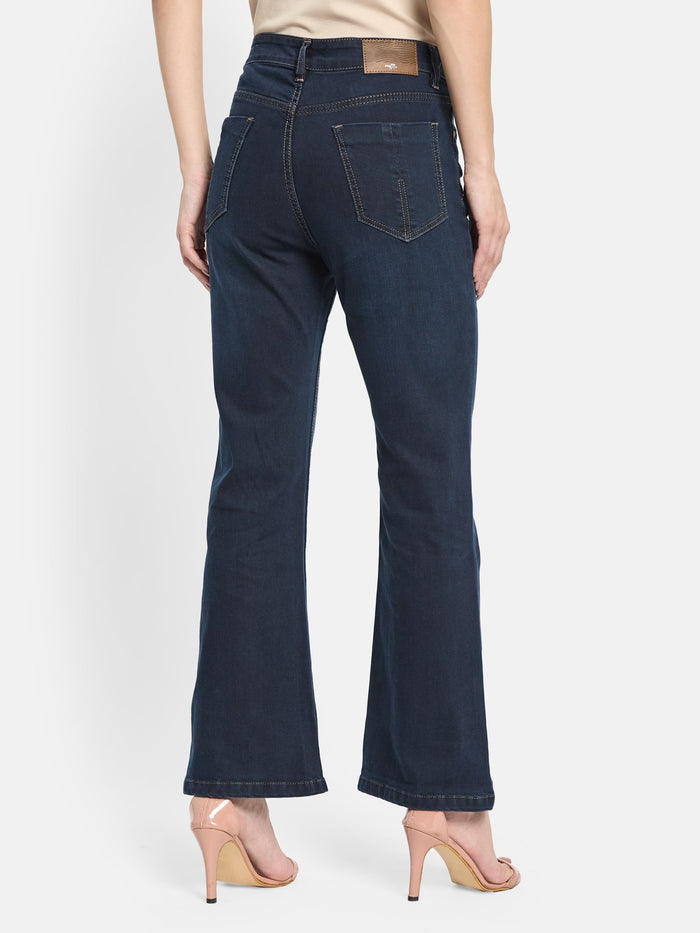 METTLE Women Bootcut Light Fade Stretchable Jeans